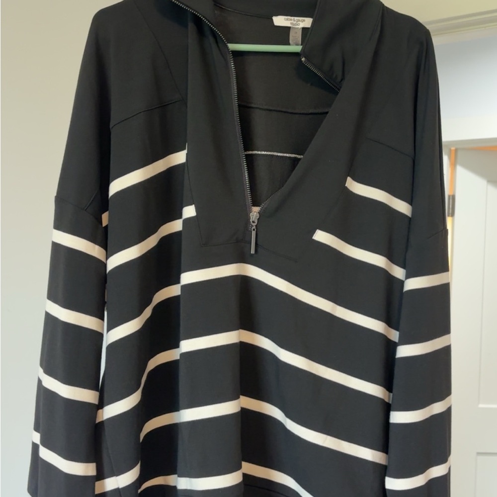 Black and White Striped Top